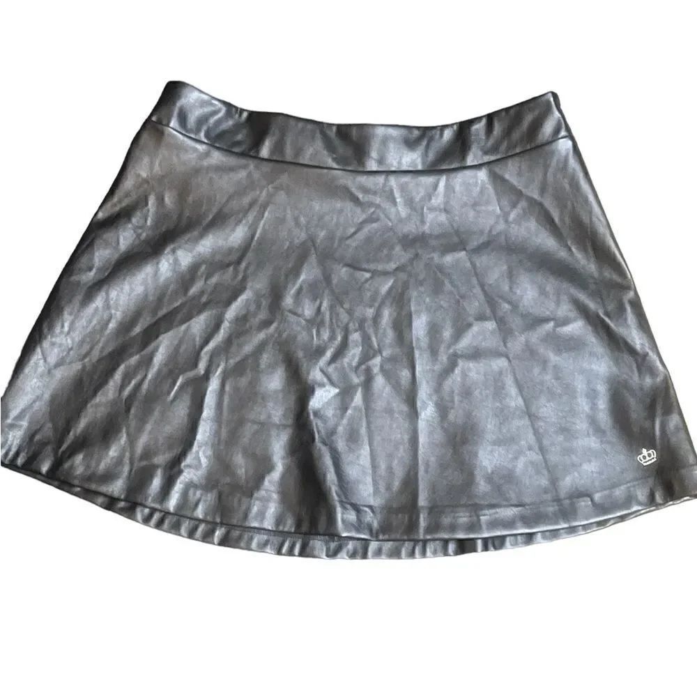 Trendy Juicy Couture Faux Leather Mini Skater Skirt